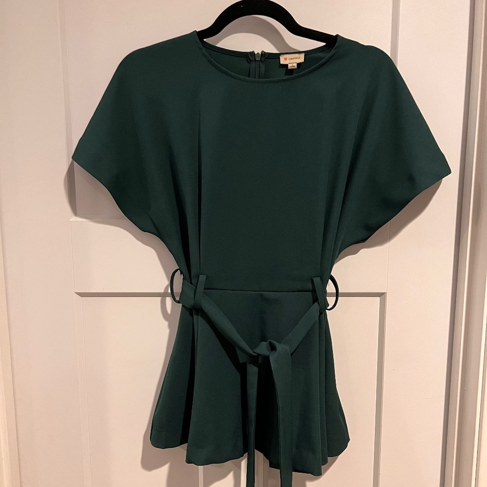 Daniel Crémeux Luxury Green Top with waist Tie size Small